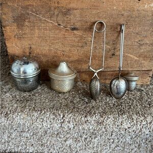 Vintage Metal Tea Infusers Set